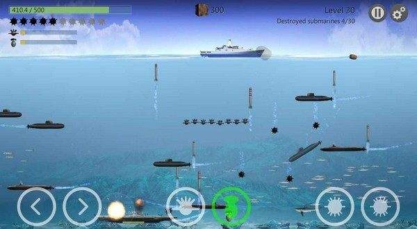 海战潜艇战游戏中的战斗场面