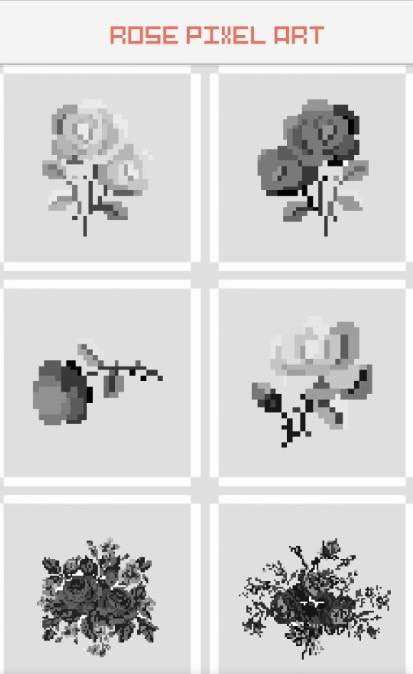 玫瑰花像素艺术（Rose Flower Pixel Art）
